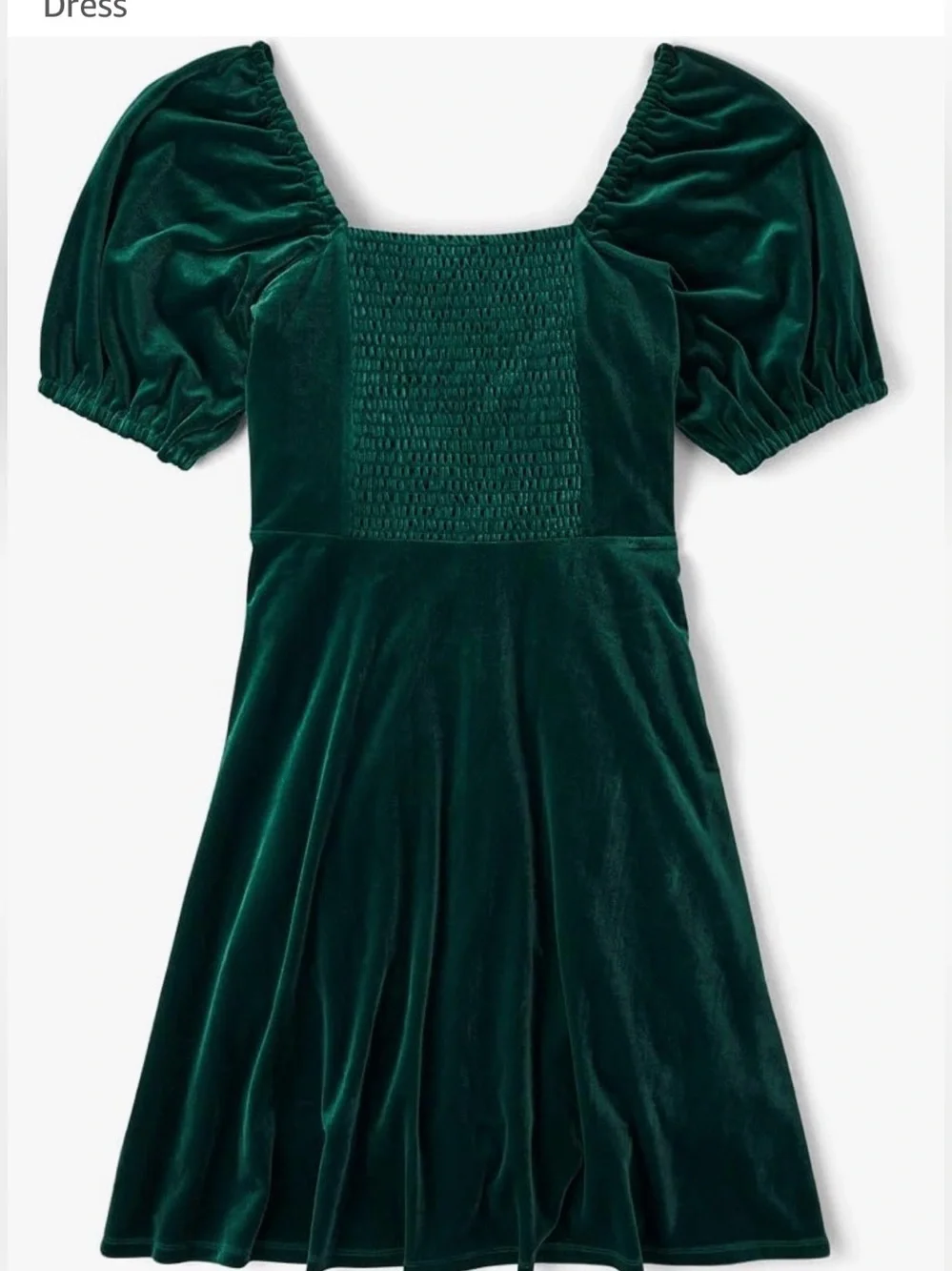 Green Velvet Puff Sleeve Mini Dress xx large   NWOT